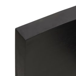 Bordplate mørkegrå 220x50x6 cm behandlet eik naturlig kant