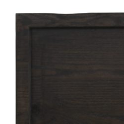 Bordplate mørkegrå 220x60x6 cm behandlet eik naturlig kant