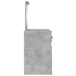 Sminkebord med speil betonggrå 130x50x132,5 cm