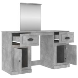 Sminkebord med speil betonggrå 130x50x132,5 cm