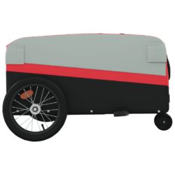 vidaXL Sykkelvogn svart og rød 45 kg jern
