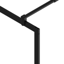 Dusjvegg med hylle svart 80×195 cm ESG-glass og aluminium