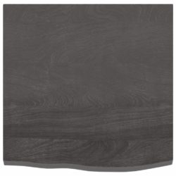 Bordplate mørkegrå 60x60x2 cm behandlet heltre eik