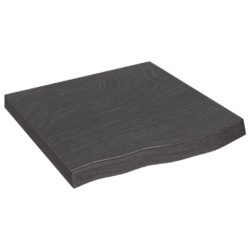 Bordplate mørkegrå 60x60x6 cm behandlet heltre eik