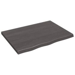 Bordplate mørkegrå 80x60x4 cm behandlet heltre eik