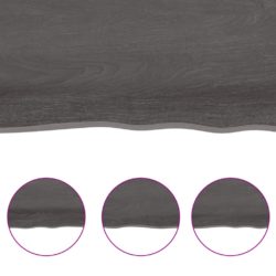 Bordplate mørkegrå 100x50x6 cm behandlet heltre eik