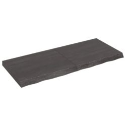 Bordplate mørkegrå 120x50x6 cm behandlet heltre eik