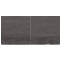 Bordplate mørkegrå 120x60x6 cm behandlet heltre eik