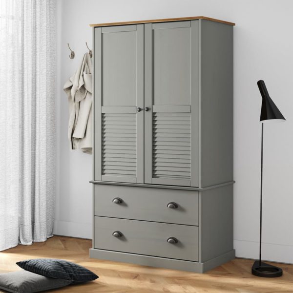 Garderobe VIGO grå 90x55x176 cm heltre furu