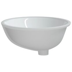 vidaXL Baderomsvask hvit 56x41x20 cm oval keramikk