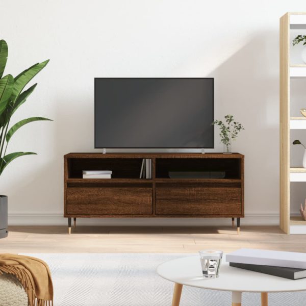TV-benk brun eik 100×34,5×44,5 cm konstruert tre