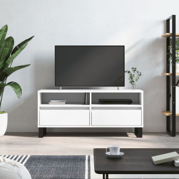 vidaXL TV-benk hvit 100×34,5×44,5 cm konstruert tre