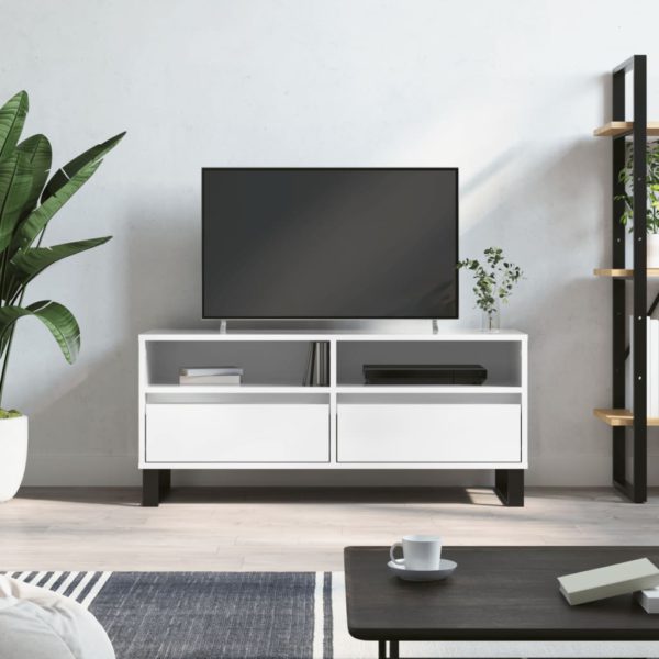vidaXL TV-benk høyglans hvit 100×34,5×44,5 cm konstruert tre