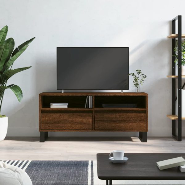 vidaXL TV-benk brun eik 100×34,5×44,5 cm konstruert tre