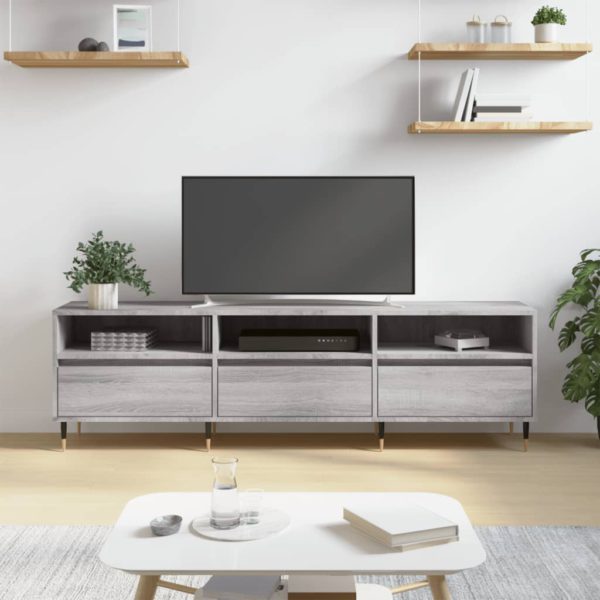 vidaXL TV-benk grå sonoma 150x30x44,5 cm konstruert tre