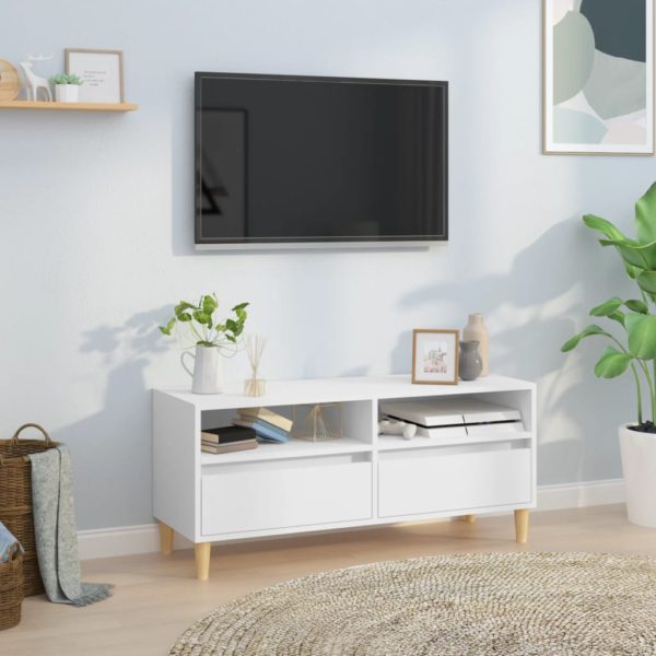 vidaXL TV-benk hvit 100×34,5×44,5 cm konstruert tre