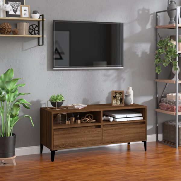 vidaXL TV-benk brun eik 100×34,5×44,5 cm konstruert tre