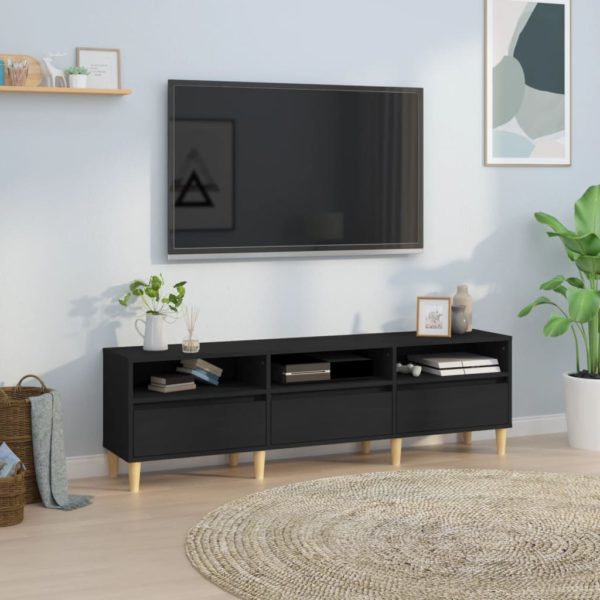 TV-benk svart 150x30x44,5 cm konstruert tre
