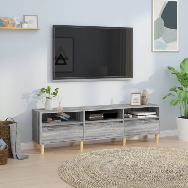 vidaXL TV-benk grå sonoma 150x30x44,5 cm konstruert tre