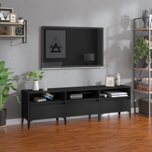 vidaXL TV-benk svart 150x30x44,5 cm konstruert tre