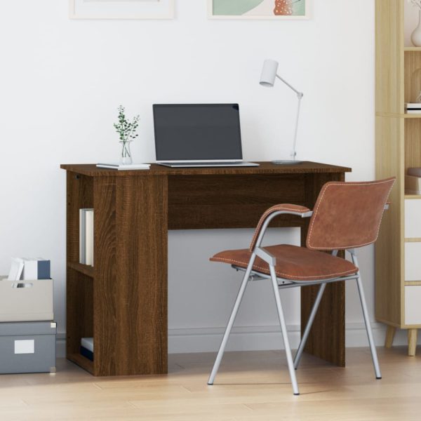 Skrivebord brun eik 100x55x75 cm konstruert tre