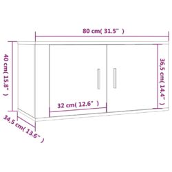 Vegghengte TV-benker 3 stk betonggrå 80×34,5×40 cm