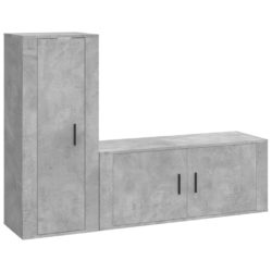 TV-skapsett 2 deler betonggrå konstruert tre