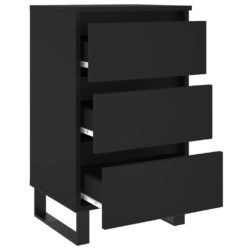 Nattbord 2 stk svart 40x35x69 cm konstruert tre