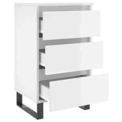 vidaXL Nattbord høyglans hvit 40x35x69 cm konstruert tre