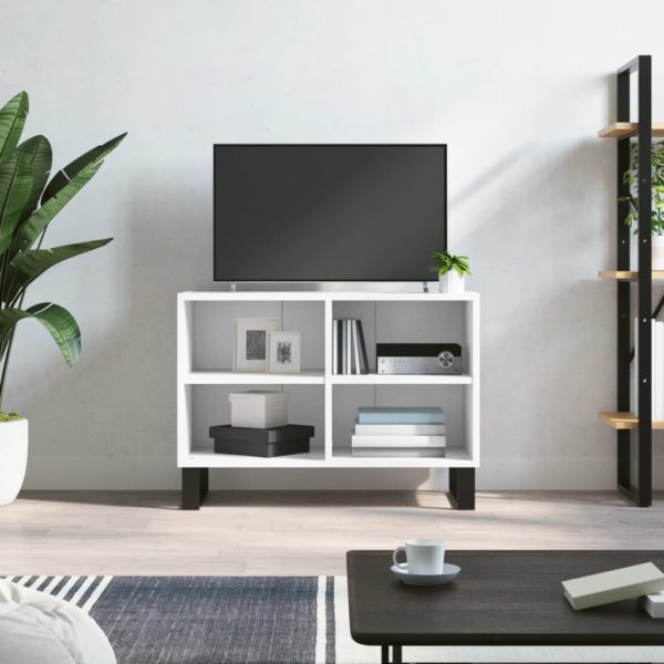 vidaXL TV-benk hvit 69,5x30x50 cm konstruert tre