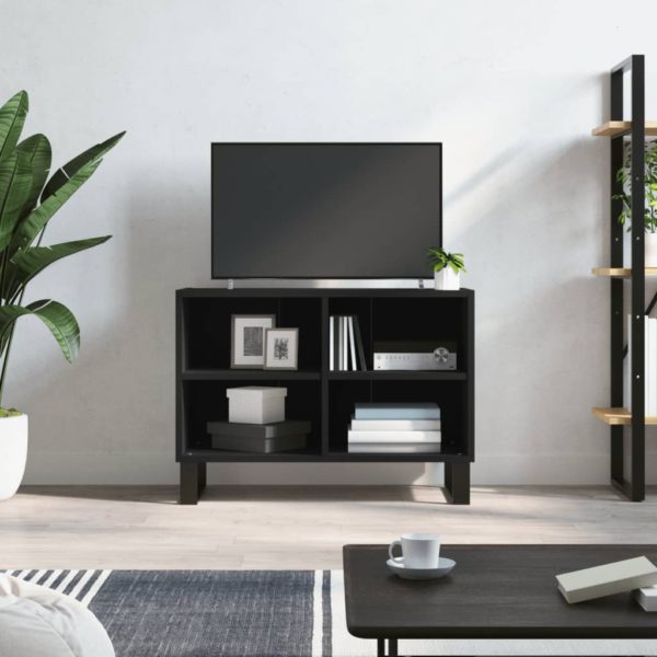 vidaXL TV-benk svart 69,5x30x50 cm konstruert tre