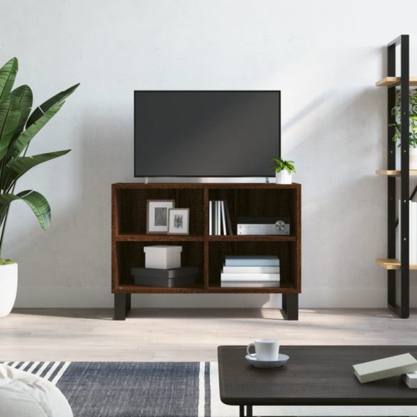 vidaXL TV-benk brun eik 69,5x30x50 cm konstruert tre