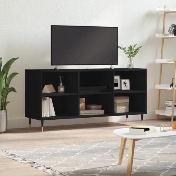 vidaXL TV-benk svart 103,5x30x50 cm konstruert tre
