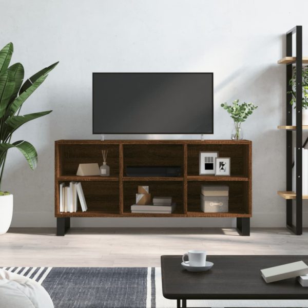 TV-benk brun eik 103,5x30x50 cm konstruert tre