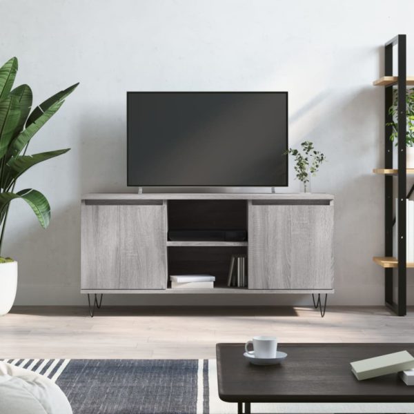 vidaXL TV-benk grå sonoma 104x35x50 cm konstruert tre