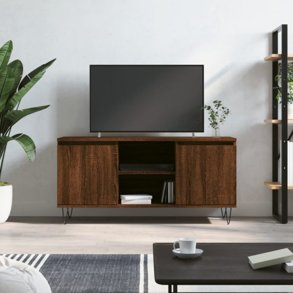 vidaXL TV-benk brun eik 104x35x50 cm konstruert tre