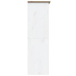 Garderobe BODO hvit og brun 151,5x52x176,5 cm heltre furu