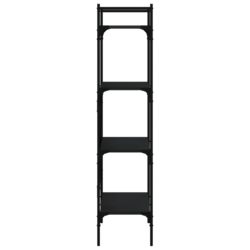 Bokhylle 4 etasjer svart 56×31,5×138,5 cm konstruert tre