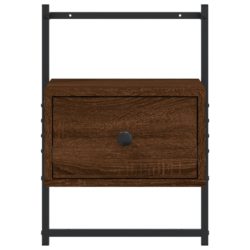 Nattbord veggmontert brun eik 35x30x51 cm konstruert tre