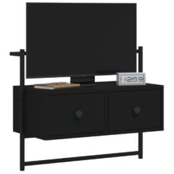 TV-benk veggmontert svart 60,5x30x51 cm konstruert tre