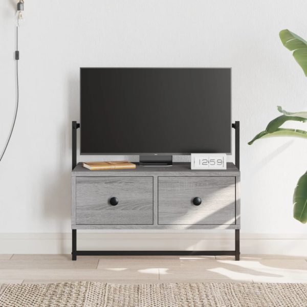 vidaXL TV-benk veggmontert grå sonoma 60,5x30x51 cm konstruert tre