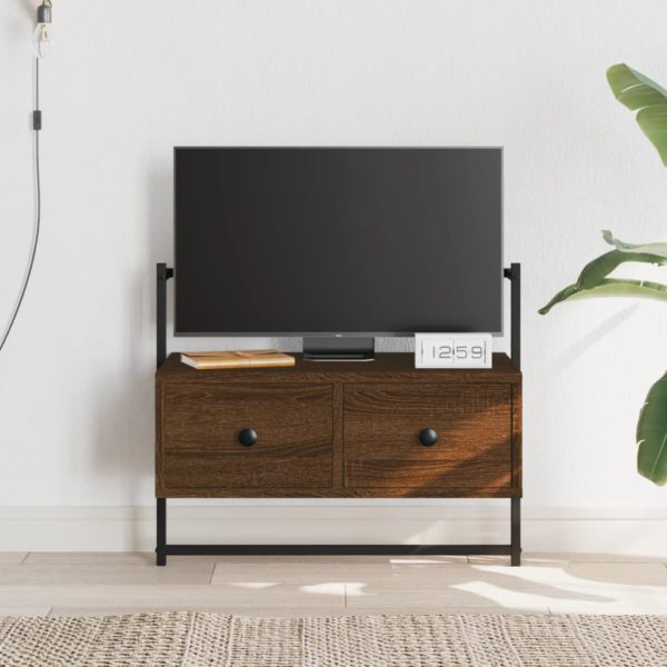 vidaXL TV-benk veggmontert brun eik 60,5x30x51 cm konstruert tre
