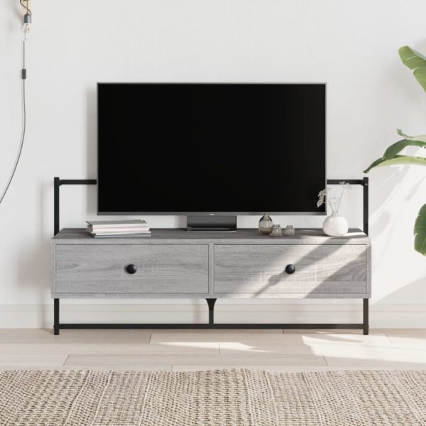 vidaXL TV-benk veggmontert grå sonoma 100,5x30x51 cm konstruert tre