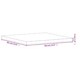 Bordplate 60x60x4 cm firkantet heltre bøketre