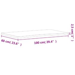 Bordplate 100x(55-60)x2,5 cm heltre bøk