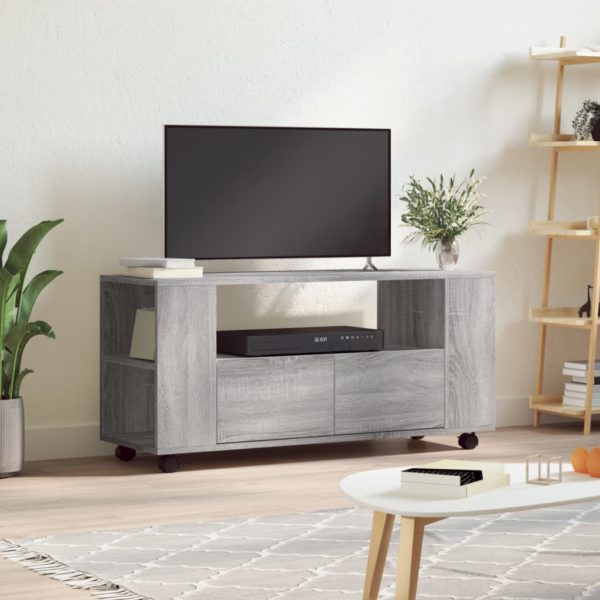TV-benk grå sonoma 102×34,5×43 cm konstruert tre