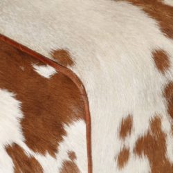 Benk brun og hvit 160x28x50 cm ekte geiteskinn