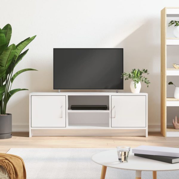 vidaXL TV-benk høyglans hvit 102x30x37,5 cm konstruert tre