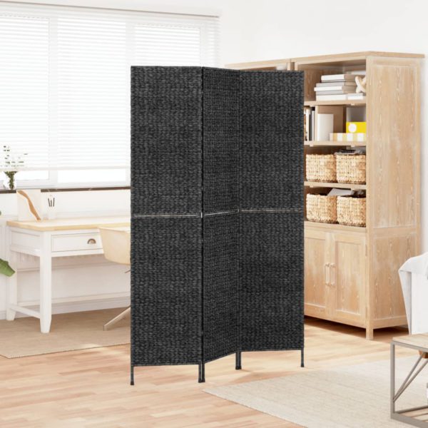 Romdeler 3 paneler svart 122×180 cm vannhyasint