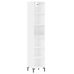 Highboard høyglans hvit 34,5×32,5×180 cm konstruert tre